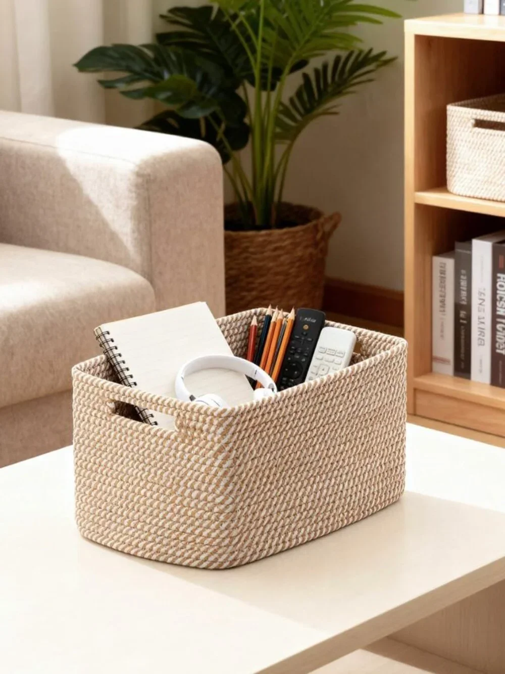 New 5 Pack Woven Storage Baskets, Decorative Storage Bins for Organizing | 13.8'